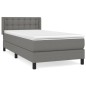vidaXL Boxspringbett mit Matratze Dunkelgrau 90x200 cm Stoff vidaXL Boxspringbett mit Matratze Dunkelgrau 90x200 cm Stoff