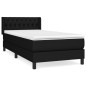 vidaXL Boxspringbett mit Matratze Schwarz 90x200 cm Stoff vidaXL Boxspringbett mit Matratze Schwarz 90x200 cm Stoff