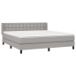 vidaXL Boxspringbett mit Matratze Hellgrau 180x200 cm Stoff vidaXL Boxspringbett mit Matratze Hellgrau 180x200 cm Stoff