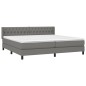 vidaXL Boxspringbett mit Matratze Dunkelgrau 200x200 cm Stoff vidaXL Boxspringbett mit Matratze Dunkelgrau 200x200 cm Stoff