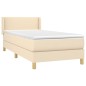 vidaXL Boxspringbett mit Matratze Creme 90x190 cm Stoff vidaXL Boxspringbett mit Matratze Creme 90x190 cm Stoff