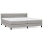 vidaXL Boxspringbett mit Matratze Hellgrau 200x200 cm Stoff vidaXL Boxspringbett mit Matratze Hellgrau 200x200 cm Stoff