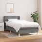 vidaXL Boxspringbett mit Matratze Dunkelgrau 90x190 cm Stoff vidaXL Boxspringbett mit Matratze Dunkelgrau 90x190 cm Stoff