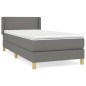 vidaXL Boxspringbett mit Matratze Dunkelgrau 90x190 cm Stoff vidaXL Boxspringbett mit Matratze Dunkelgrau 90x190 cm Stoff