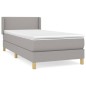 vidaXL Boxspringbett mit Matratze Hellgrau 90x200 cm Stoff vidaXL Boxspringbett mit Matratze Hellgrau 90x200 cm Stoff