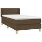 vidaXL Boxspringbett mit Matratze Dunkelbraun 90x190 cm Stoff vidaXL Boxspringbett mit Matratze Dunkelbraun 90x190 cm Stoff