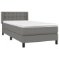 vidaXL Boxspringbett mit Matratze Dunkelgrau 100x200 cm Stoff vidaXL Boxspringbett mit Matratze Dunkelgrau 100x200 cm Stoff