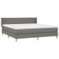 vidaXL Boxspringbett mit Matratze Dunkelgrau 160x200 cm Stoff vidaXL Boxspringbett mit Matratze Dunkelgrau 160x200 cm Stoff