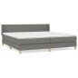 vidaXL Boxspringbett mit Matratze Dunkelgrau 200x200 cm Stoff vidaXL Boxspringbett mit Matratze Dunkelgrau 200x200 cm Stoff