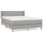 vidaXL Boxspringbett mit Matratze Hellgrau 140x190 cm Stoff vidaXL Boxspringbett mit Matratze Hellgrau 140x190 cm Stoff