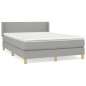 vidaXL Boxspringbett mit Matratze Hellgrau 140x200 cm Stoff vidaXL Boxspringbett mit Matratze Hellgrau 140x200 cm Stoff