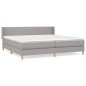 vidaXL Boxspringbett mit Matratze Hellgrau 200x200 cm Stoff vidaXL Boxspringbett mit Matratze Hellgrau 200x200 cm Stoff