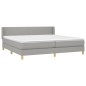 vidaXL Boxspringbett mit Matratze Hellgrau 200x200 cm Stoff vidaXL Boxspringbett mit Matratze Hellgrau 200x200 cm Stoff