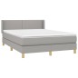 vidaXL Boxspringbett mit Matratze Hellgrau 140x190 cm Stoff vidaXL Boxspringbett mit Matratze Hellgrau 140x190 cm Stoff