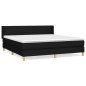 vidaXL Boxspringbett mit Matratze Schwarz 180x200 cm Stoff vidaXL Boxspringbett mit Matratze Schwarz 180x200 cm Stoff
