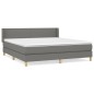 vidaXL Boxspringbett mit Matratze Dunkelgrau 180x200 cm Stoff vidaXL Boxspringbett mit Matratze Dunkelgrau 180x200 cm Stoff