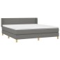 vidaXL Boxspringbett mit Matratze Dunkelgrau 180x200 cm Stoff vidaXL Boxspringbett mit Matratze Dunkelgrau 180x200 cm Stoff