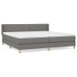 vidaXL Boxspringbett mit Matratze Dunkelgrau 200x200 cm Stoff vidaXL Boxspringbett mit Matratze Dunkelgrau 200x200 cm Stoff