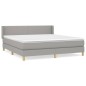 vidaXL Boxspringbett mit Matratze Hellgrau 160x200 cm Stoff vidaXL Boxspringbett mit Matratze Hellgrau 160x200 cm Stoff