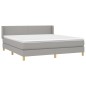 vidaXL Boxspringbett mit Matratze Hellgrau 160x200 cm Stoff vidaXL Boxspringbett mit Matratze Hellgrau 160x200 cm Stoff