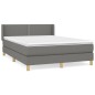 vidaXL Boxspringbett mit Matratze Dunkelgrau 140x200 cm Stoff vidaXL Boxspringbett mit Matratze Dunkelgrau 140x200 cm Stoff