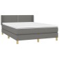 vidaXL Boxspringbett mit Matratze Dunkelgrau 140x200 cm Stoff vidaXL Boxspringbett mit Matratze Dunkelgrau 140x200 cm Stoff