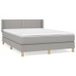 vidaXL Boxspringbett mit Matratze Hellgrau 140x200 cm Stoff vidaXL Boxspringbett mit Matratze Hellgrau 140x200 cm Stoff