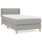 vidaXL Boxspringbett mit Matratze Hellgrau 100x200 cm Stoff vidaXL Boxspringbett mit Matratze Hellgrau 100x200 cm Stoff