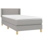 vidaXL Boxspringbett mit Matratze Hellgrau 80x200 cm Stoff vidaXL Boxspringbett mit Matratze Hellgrau 80x200 cm Stoff