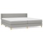 vidaXL Boxspringbett mit Matratze Hellgrau 200x200 cm Stoff vidaXL Boxspringbett mit Matratze Hellgrau 200x200 cm Stoff