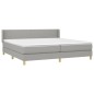 vidaXL Boxspringbett mit Matratze Hellgrau 200x200 cm Stoff vidaXL Boxspringbett mit Matratze Hellgrau 200x200 cm Stoff