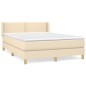 vidaXL Boxspringbett mit Matratze Creme 140x200 cm Stoff vidaXL Boxspringbett mit Matratze Creme 140x200 cm Stoff