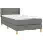 vidaXL Boxspringbett mit Matratze Dunkelgrau 100x200 cm Stoff vidaXL Boxspringbett mit Matratze Dunkelgrau 100x200 cm Stoff