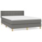 vidaXL Boxspringbett mit Matratze Dunkelgrau 140x190 cm Stoff vidaXL Boxspringbett mit Matratze Dunkelgrau 140x190 cm Stoff