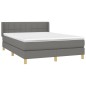 vidaXL Boxspringbett mit Matratze Dunkelgrau 140x190 cm Stoff vidaXL Boxspringbett mit Matratze Dunkelgrau 140x190 cm Stoff