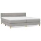 vidaXL Boxspringbett mit Matratze Hellgrau 200x200 cm Stoff vidaXL Boxspringbett mit Matratze Hellgrau 200x200 cm Stoff