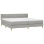 vidaXL Boxspringbett mit Matratze Hellgrau 200x200 cm Stoff vidaXL Boxspringbett mit Matratze Hellgrau 200x200 cm Stoff