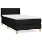 vidaXL Boxspringbett mit Matratze Schwarz 90x190 cm Stoff vidaXL Boxspringbett mit Matratze Schwarz 90x190 cm Stoff