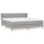 vidaXL Boxspringbett mit Matratze Hellgrau 180x200 cm Stoff vidaXL Boxspringbett mit Matratze Hellgrau 180x200 cm Stoff