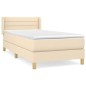 vidaXL Boxspringbett mit Matratze Creme 90x200 cm Stoff vidaXL Boxspringbett mit Matratze Creme 90x200 cm Stoff