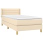 vidaXL Boxspringbett mit Matratze Creme 90x200 cm Stoff vidaXL Boxspringbett mit Matratze Creme 90x200 cm Stoff
