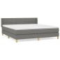 vidaXL Boxspringbett mit Matratze Dunkelgrau 160x200 cm Stoff vidaXL Boxspringbett mit Matratze Dunkelgrau 160x200 cm Stoff