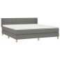 vidaXL Boxspringbett mit Matratze Dunkelgrau 160x200 cm Stoff vidaXL Boxspringbett mit Matratze Dunkelgrau 160x200 cm Stoff