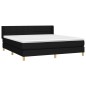 vidaXL Boxspringbett mit Matratze Schwarz 160x200 cm Stoff vidaXL Boxspringbett mit Matratze Schwarz 160x200 cm Stoff