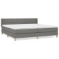 vidaXL Boxspringbett mit Matratze Dunkelgrau 200x200 cm Stoff vidaXL Boxspringbett mit Matratze Dunkelgrau 200x200 cm Stoff