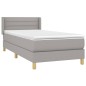 vidaXL Boxspringbett mit Matratze Hellgrau 90x190 cm Stoff vidaXL Boxspringbett mit Matratze Hellgrau 90x190 cm Stoff
