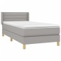 vidaXL Boxspringbett mit Matratze Hellgrau 100x200 cm Stoff vidaXL Boxspringbett mit Matratze Hellgrau 100x200 cm Stoff
