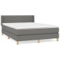 vidaXL Boxspringbett mit Matratze Dunkelgrau 140x190 cm Stoff vidaXL Boxspringbett mit Matratze Dunkelgrau 140x190 cm Stoff