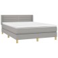 vidaXL Boxspringbett mit Matratze Hellgrau 140x200 cm Stoff vidaXL Boxspringbett mit Matratze Hellgrau 140x200 cm Stoff