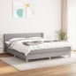 vidaXL Boxspringbett mit Matratze Hellgrau 180x200 cm Stoff vidaXL Boxspringbett mit Matratze Hellgrau 180x200 cm Stoff